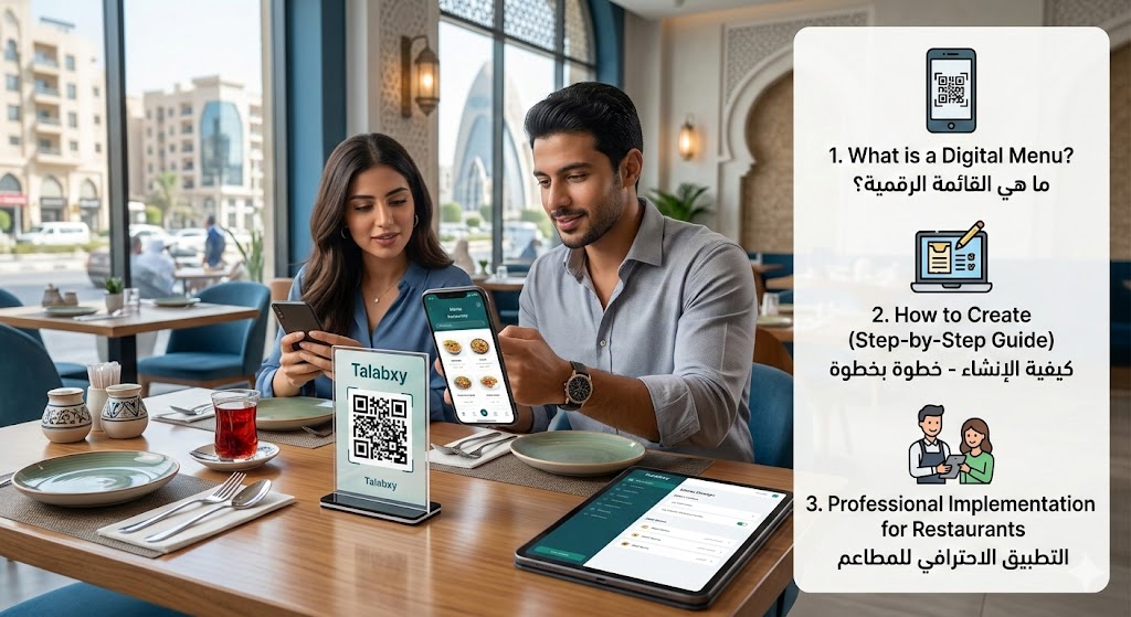 ما هو المنيو الإلكتروني؟ الدليل الكامل لإنشاء منيو QR للمطاعم والكافيهات (2026)