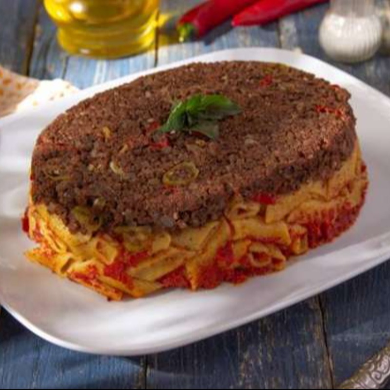 طاجن مكرونة باللحمة