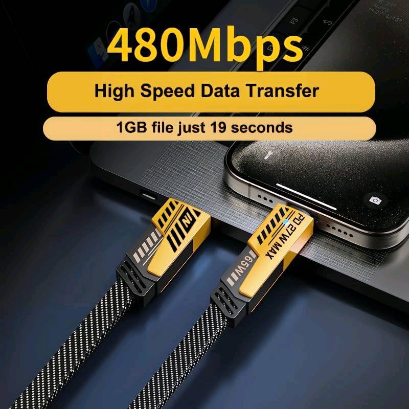 كيبل لايتنينج USB C بقدرة 65 واط